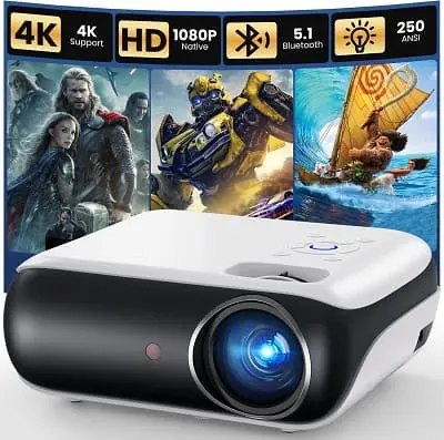 HAPPRUN Native 1080P Outdoor Smart Projector